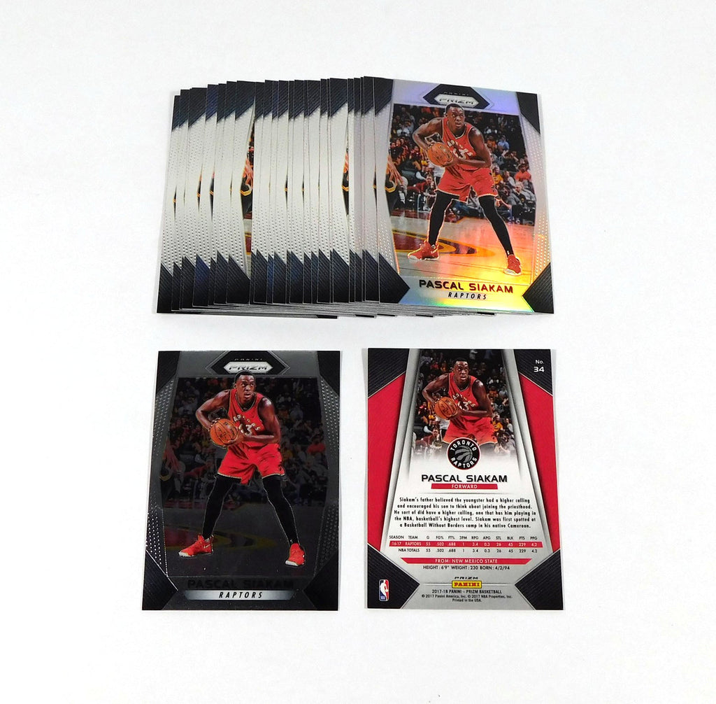Lot of (26) 2017-18 Panini Prizm Pascal Siakam #34 With 5 Silver Prizms Raptors - DA060705