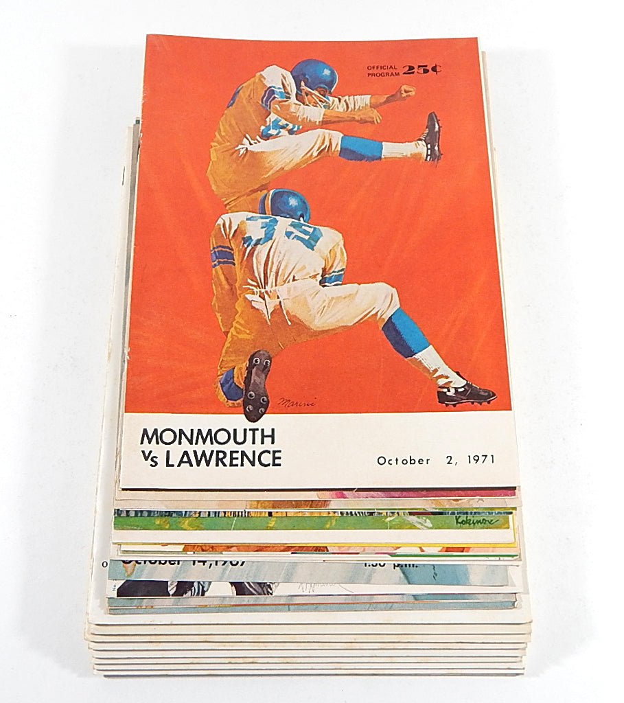 Lot of (30) Different 1951 to 1975 Monmouth College Football Programs - DJ055366