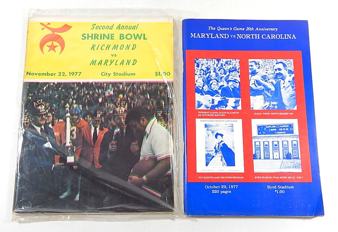 Lot of (4) Different 1966 to 1977 Maryland College Football Programs - DJ055735