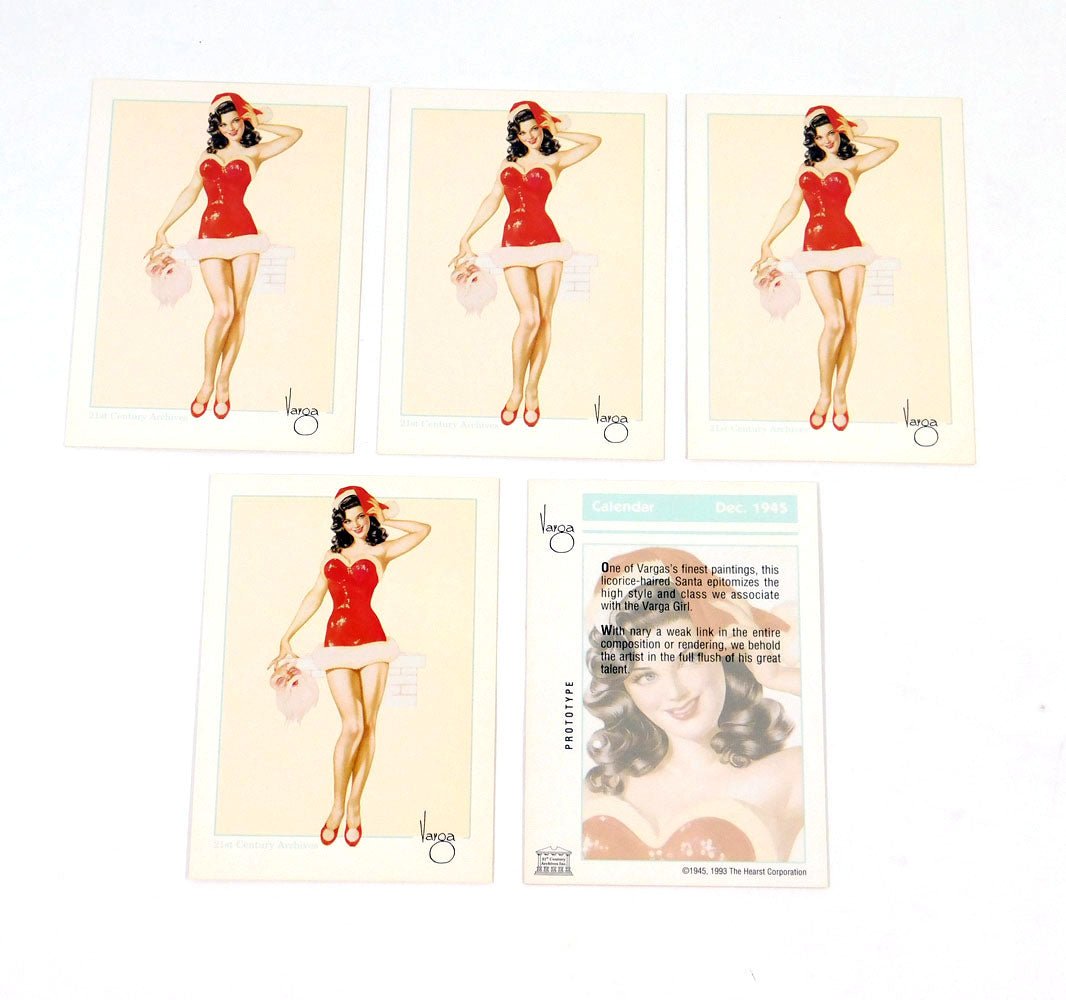 Lot of (5) 1993 21st Century Archive Varga Pin-Ups 2 Promo Card (Dec 1945) Nm/Mt - 127510S