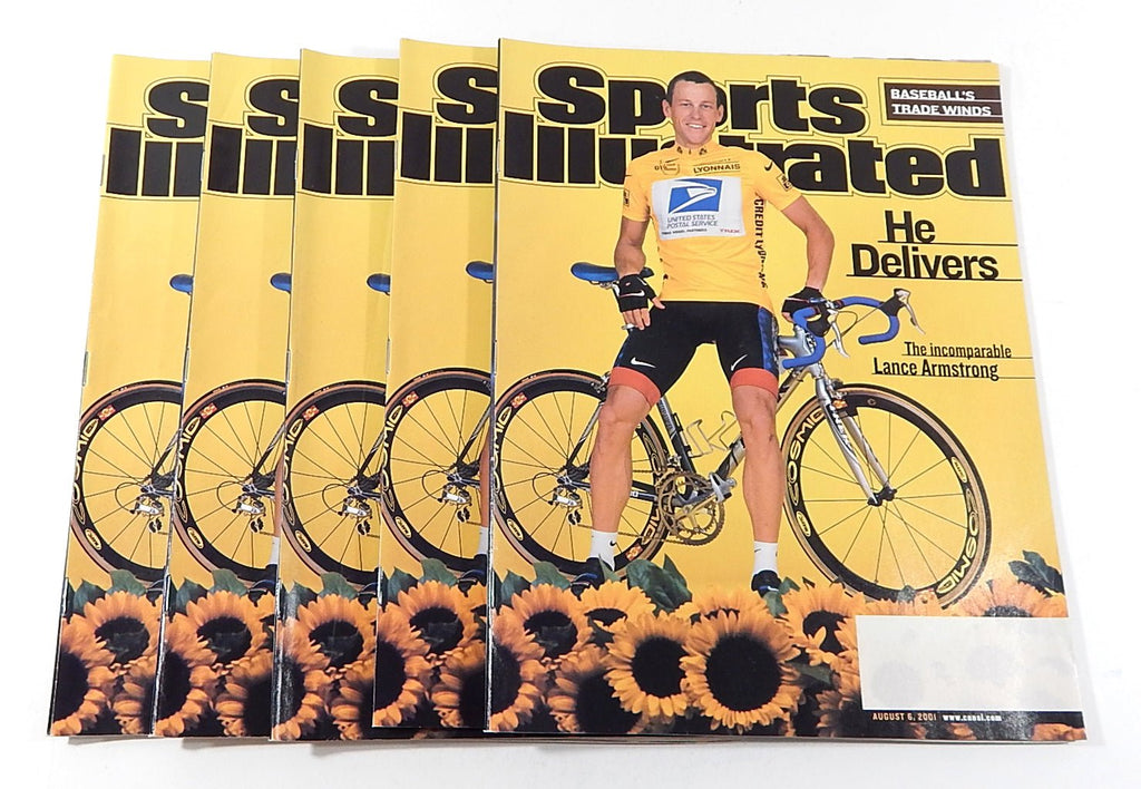 Lot of (5) Sports Illustrated Aug 6 2001 Magazines Lance Armstrong White Box - DJ077350