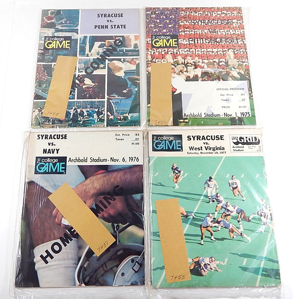 Lot of (6) Different 1975 to 1981 Syracuse College Football Programs - DJ055648
