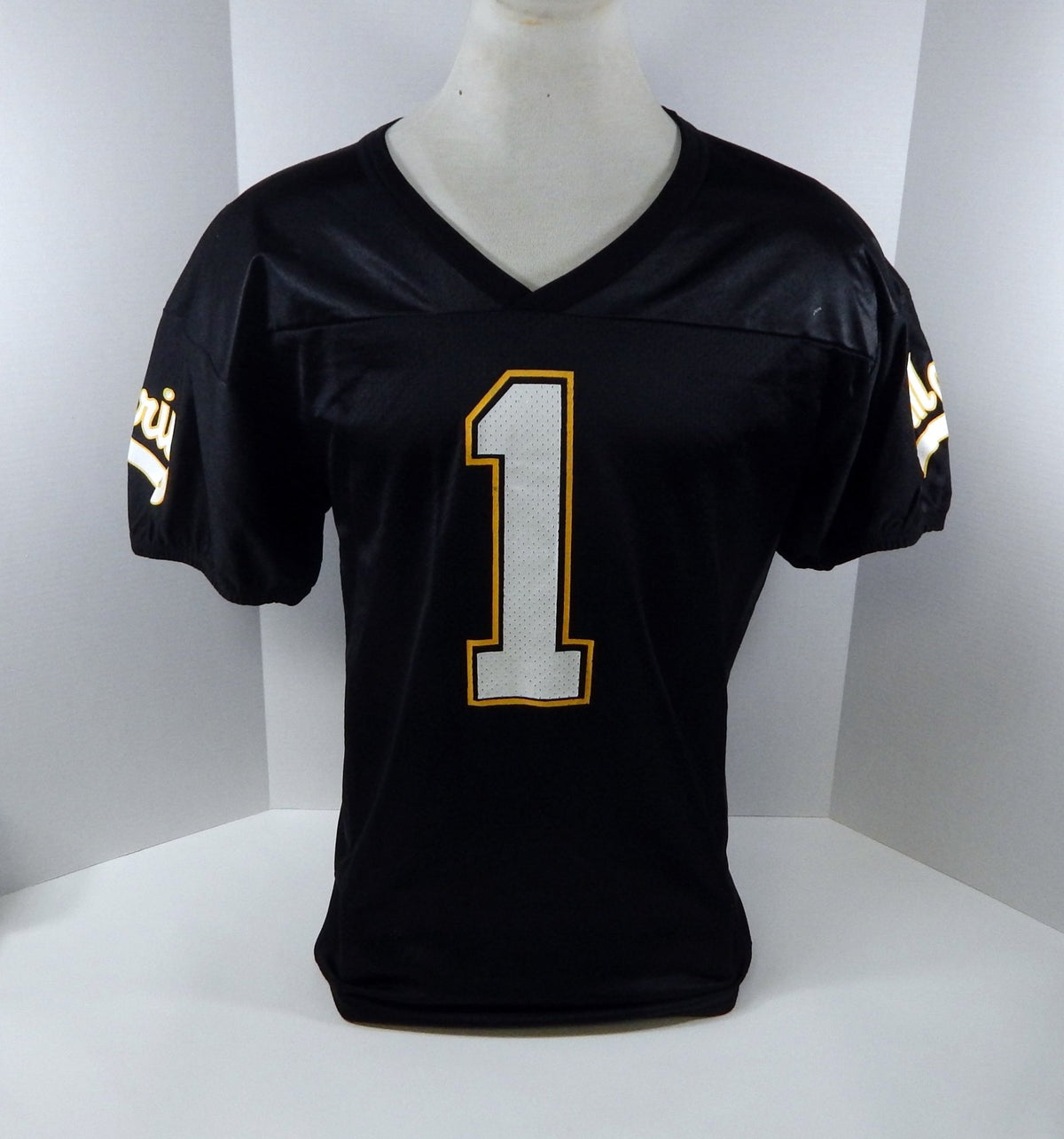 Marin Football #1 Game Used Black Jersey XL DP50420 - DP50420