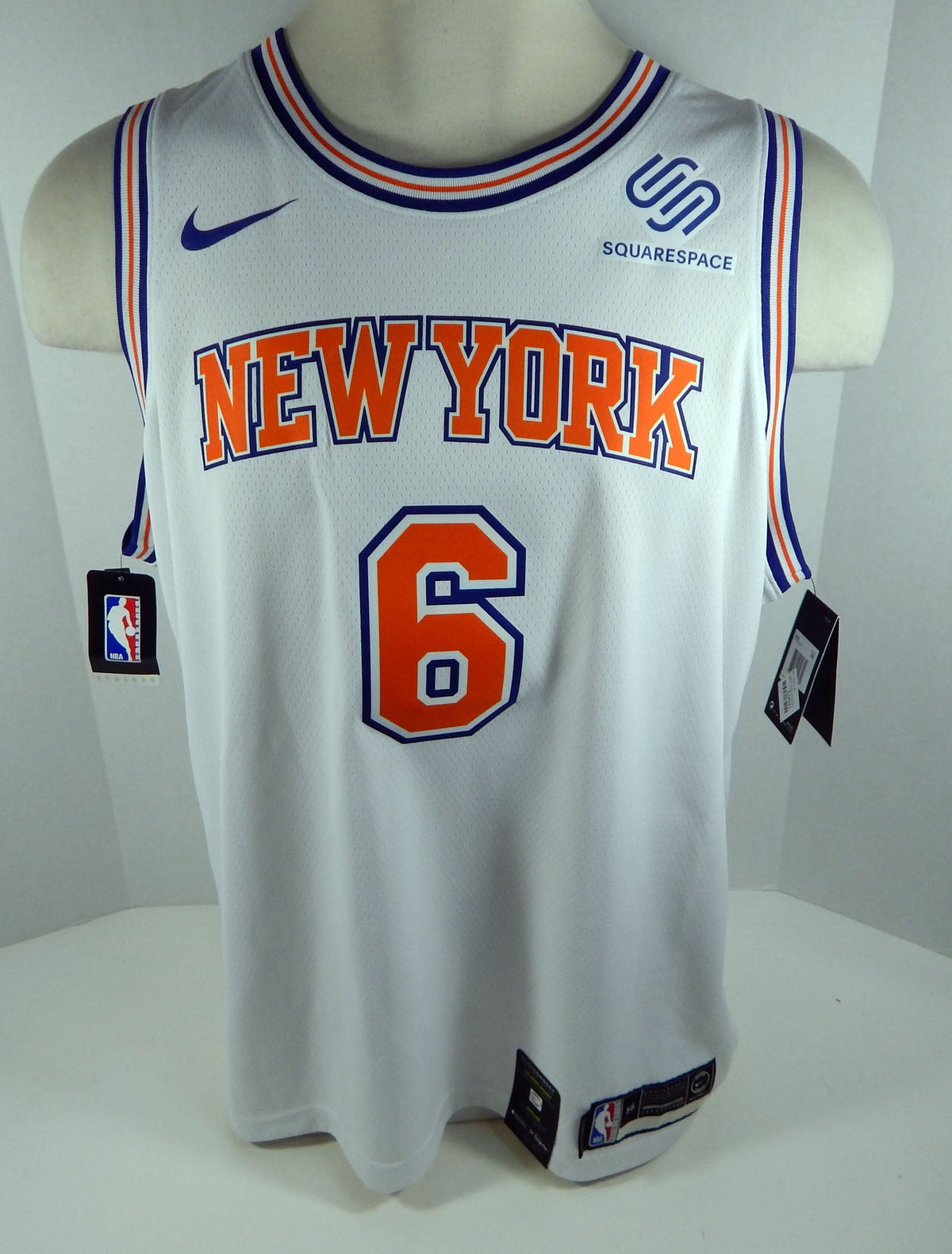 Men New York Knicks Kristaps Porzingis #6 White Statement Jersey Swingman S Nike - JSY-PorzingisSwingman-WhiteStat-Mens-S