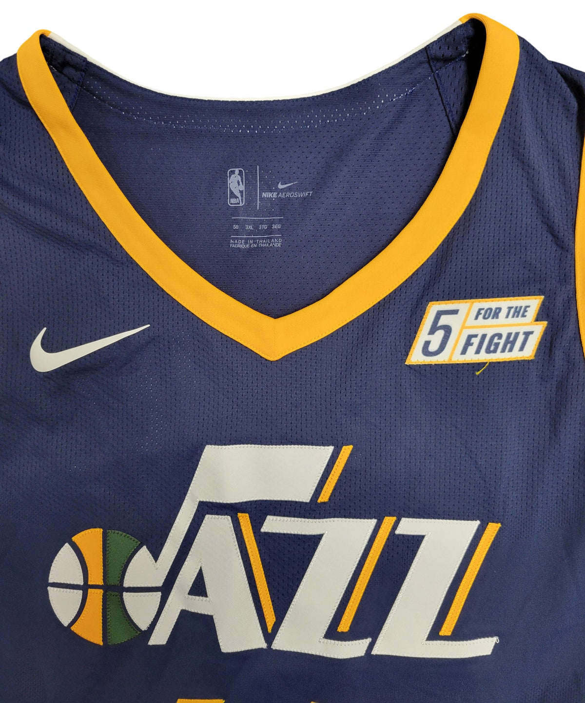 # Mens Utah Jazz Donovan Mitchell #45 Navy Aeroswift Jersey 5 for the Fight 58 - 5107626S