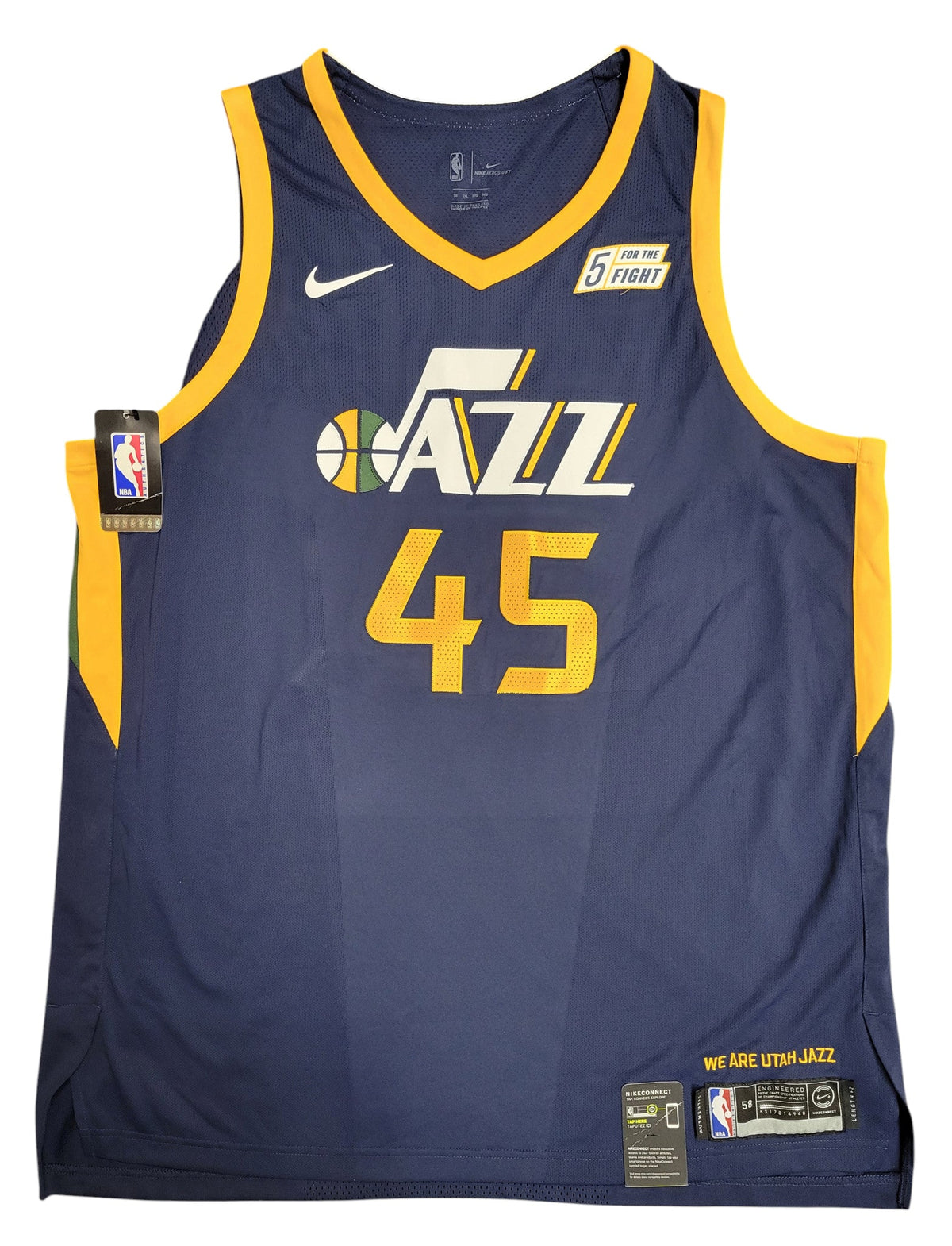# Mens Utah Jazz Donovan Mitchell #45 Navy Aeroswift Jersey 5 for the Fight 58 - 5107626S