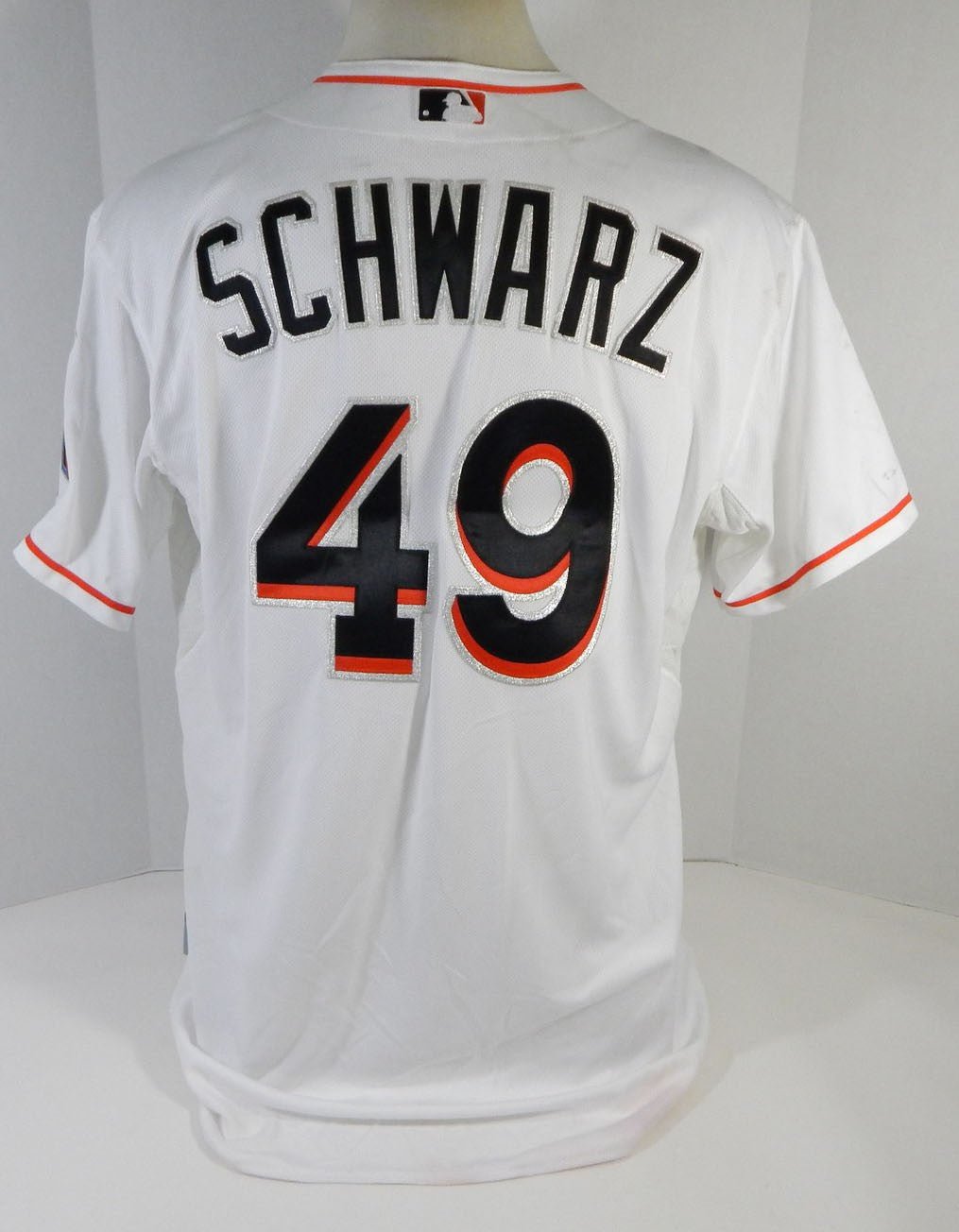 Miami Marlins JJ Schwarz #49 Game Issued White Jersey DP13739 - DP13739