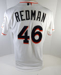 Miami Marlins Mark Redman #46 Game Used White Jersey DP13730 - DP13730