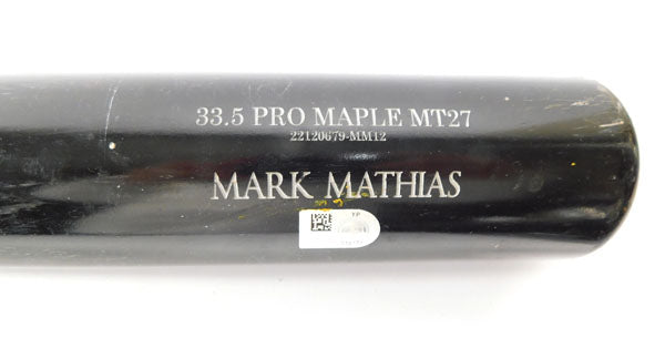 2023 Mark Mathias Game-Used Old Hickory MT27 33.5" Bat Athletics @ Pirates COA Pic2
