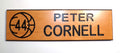 2002 Peter Cornell 44 Team Used Toronto Raptors Locker Room NBA Wooden Nameplate