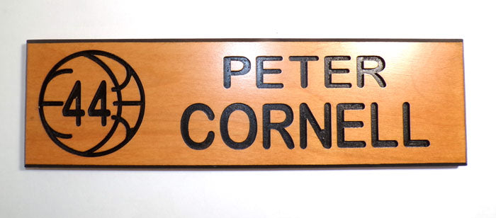 2002 Peter Cornell 44 Team Used Toronto Raptors Locker Room NBA Wooden Nameplate