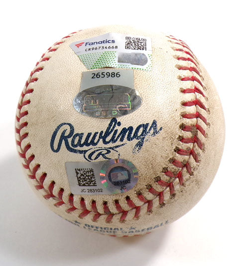 April 6, 2018 Baltimore Orioles at New York Yankees Game-Used Baseball COA's
