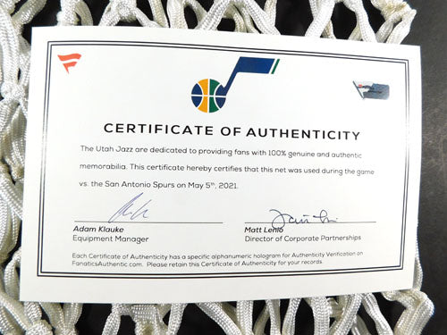 Utah Jazz vs. San Antonio Spurs NBA Game Used Basketball Net #2 5-5-2021 Pic2