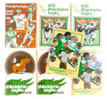 Lot of (7) Assorted 1969 to 1980 Philadelphia Eagles Media Guides