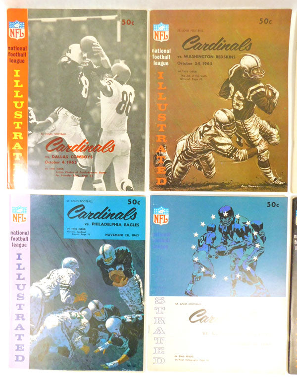 Lot of (6) Different 1965 St. Louis Cardinals NFL Football Programs Pic2