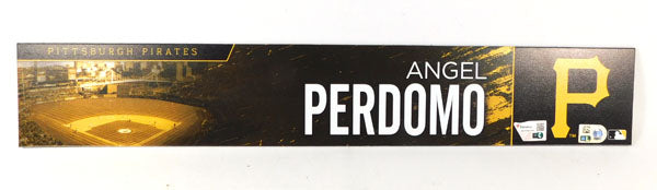 Angel Perdomo #68 2023 Pirates Team Issued 18" x 3" Locker Room Nameplate COA