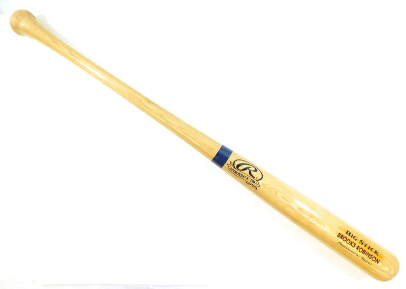Brooks Robinson Unsigned Engraved Blue Ring Blonde Big Stick Bat 34" Pic2