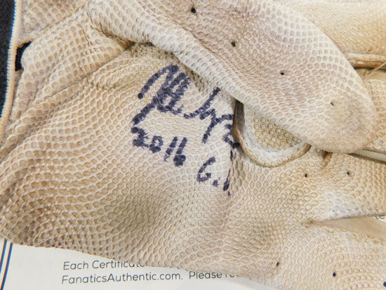Jonathan Lucroy Rangers Game-Used Auto Franklin Left Batting Glove 2016 Pic2