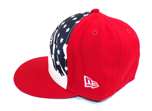 2022 Tanner Scott #66 Angels @ Marlins Game-Worn 4th of July New Era Cap COA Pic2