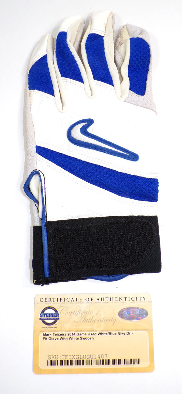 2014 Mark Teixeira New York Yankees Blue Nike D. Elite 4 RH Game-Used Glove COA