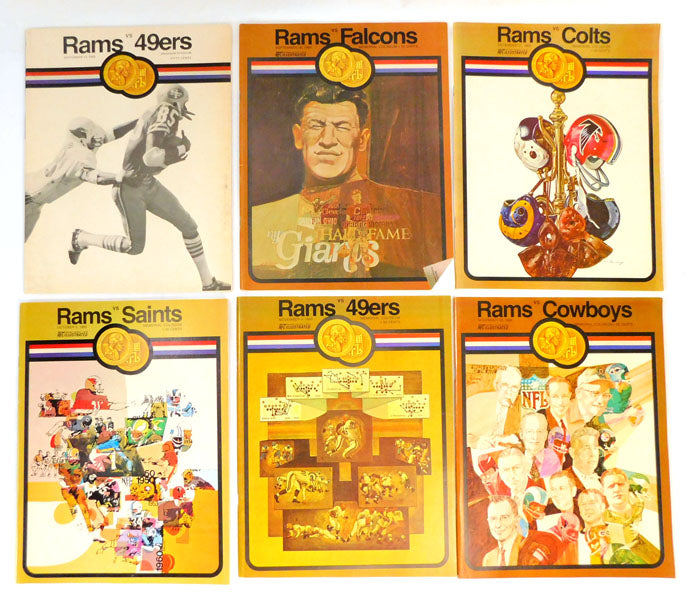 Lot of (6) 1969 Los Angeles Rams NFL Football Programs