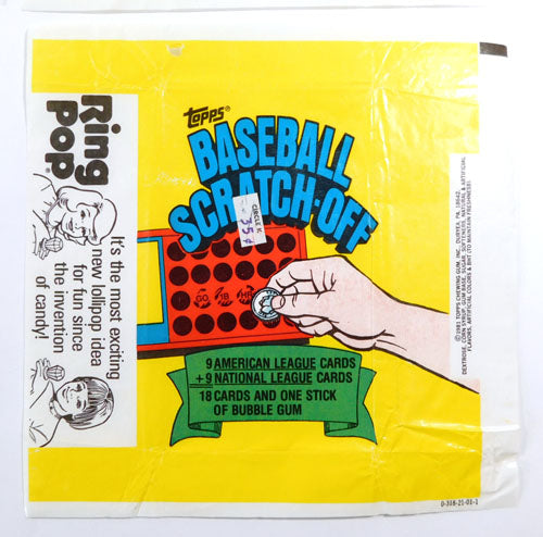 (6) 1981 Topps Baseball Scratch-Off Wax Wrappers ~ Ring Pop Variation Pic2