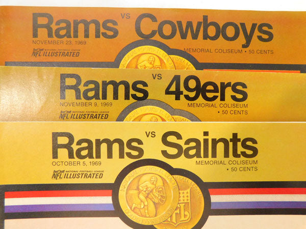Lot of (6) 1969 Los Angeles Rams NFL Football Programs Pic2