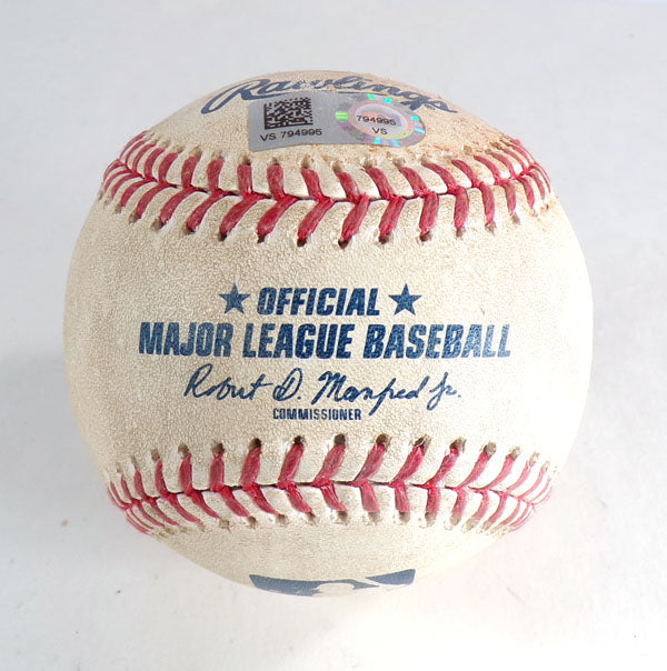 Brewers @ Marlins 5-13-2022 Game-Used Baseball Victor Caratini(Singles) S. Okert Pic2