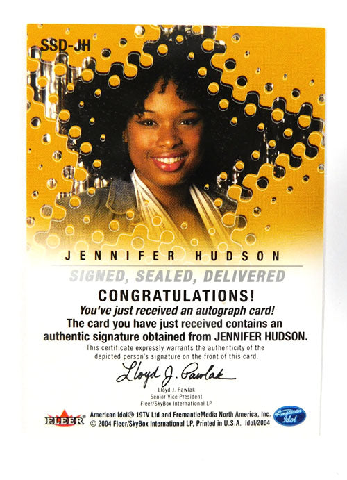 2004 Fleer American Idol Jennifer Hudson Signed Sealed Delivered Auto Pic2