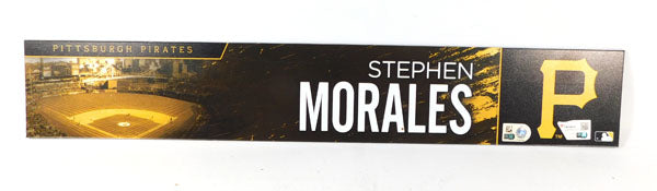 Stephen Morales #95 2023 Pirates Team Issued 18" x 3" Locker Room Nameplate COA