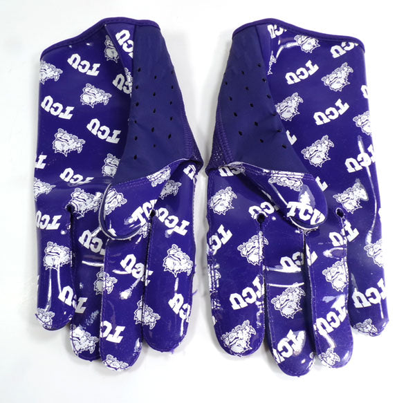 Nike TCU Horned Frog Team Issued Vapor Jet 7 Purple Football Gloves Size 3XL