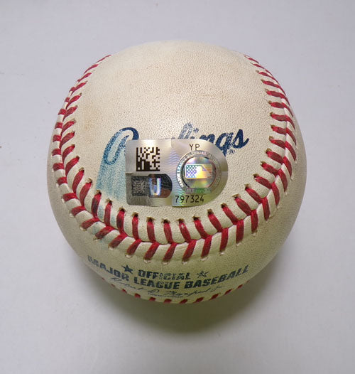 Miami Marlins @ Rockies Game-Used Baseball 8-27-24  Ryan McMahon/Michael Baumann