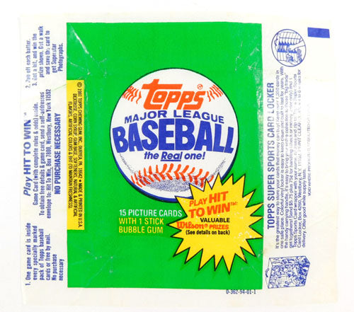 1981 Topps Baseball Wax Wrapper ~ Card Locker Variations