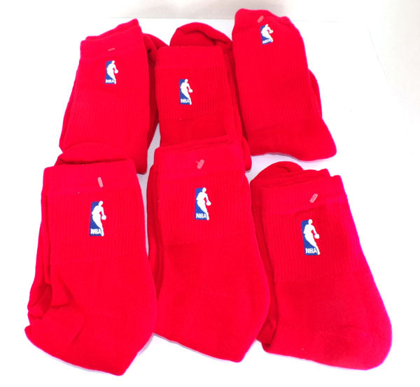 6-Pair Detroit Pistons NBA Game Issued Nike Red Crew Socks Fits Size 12 to 14