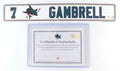 2018-19 Dylan Gambrell #7 Player Issued Sharks Locker Nameplate COA #AA0033382