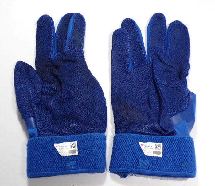 2020 Dominic Smith NY Mets Blue Nike Player Issued Batting Gloves COA XJ05525608 Pic2