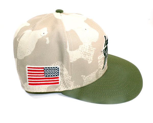 2025 #51 Miami Marlins Team Issued Armed Forces Day May 18th 7 3/4 NE Cap Pic2