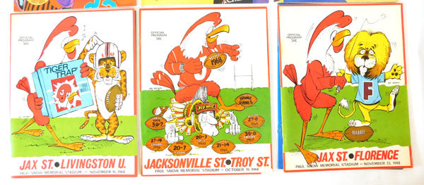 Lot of (9) Diff 1968 and 1969 Jacksonville State College Football Programs Pic2