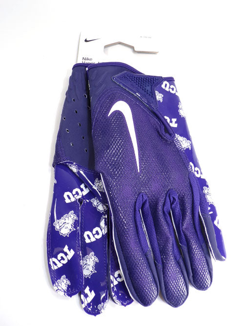 Nike TCU Horned Frog Team Issued Vapor Jet 7 Purple Football Gloves Size XL Pic2