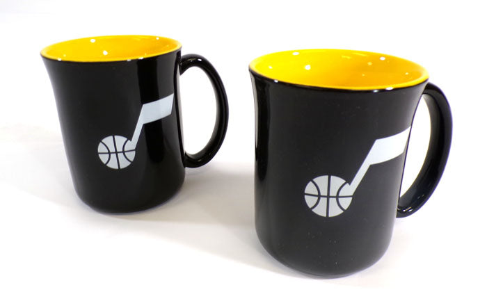 Lot of (2) Utah Jazz 15 oz Ceramic Coffee Mugs Cups New