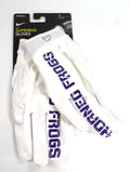 Nike TCU Horned Frog Team Issued Superbad 6 V2 White Football Gloves Size XL