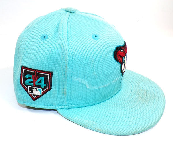 2024 Tim Tawa #13 Diamondbacks Team Issued ST New Era 59FIFTY Teal Ball Cap Pic2