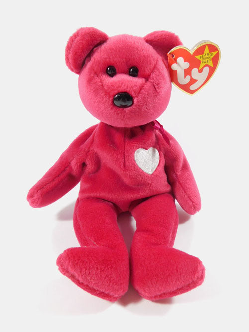 TY Valentina Dark Fuchsia BEAR Beanie Baby DOB February 14, 1998 Mint