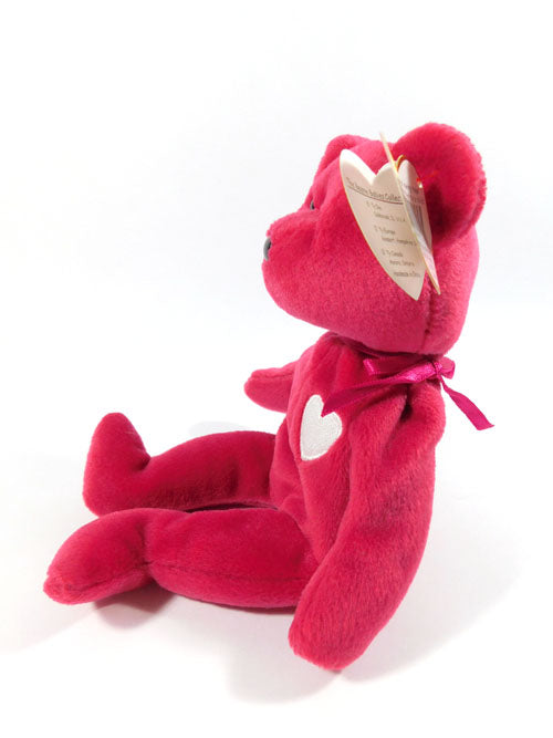 TY Valentina Dark Fuchsia BEAR Beanie Baby DOB February 14, 1998 Mint Pic2