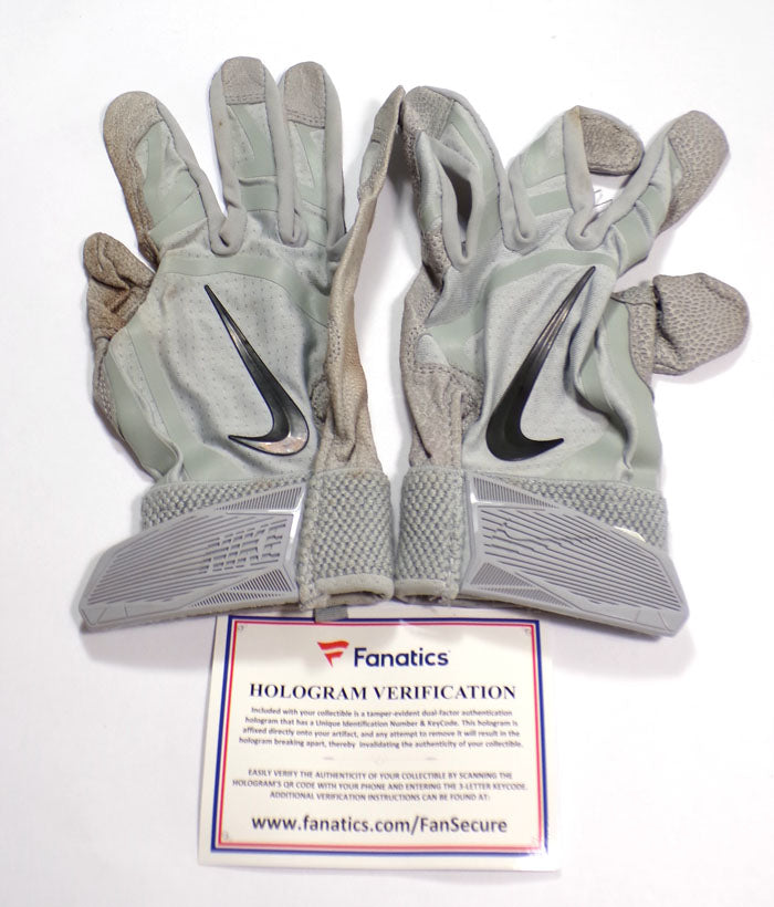 2020 Dominic Smith NYMets Gray Nike Player Issued/GU Batting Gloves COA's