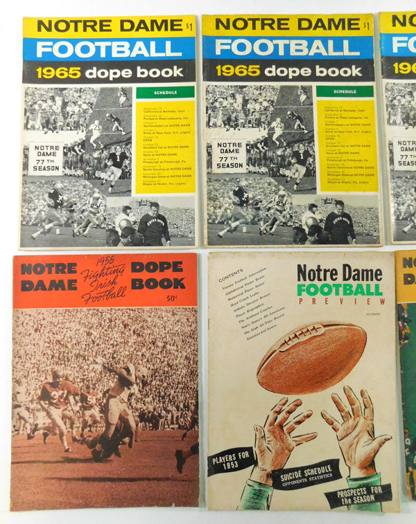 Lot of (7) Assorted 1953 to 1965 Notre Dame Football Dope Books Paul Hornung Pic2
