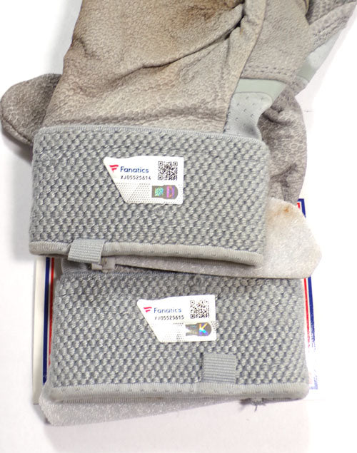 2020 Dominic Smith NYMets Gray Nike Player Issued/GU Batting Gloves COA's Pic2