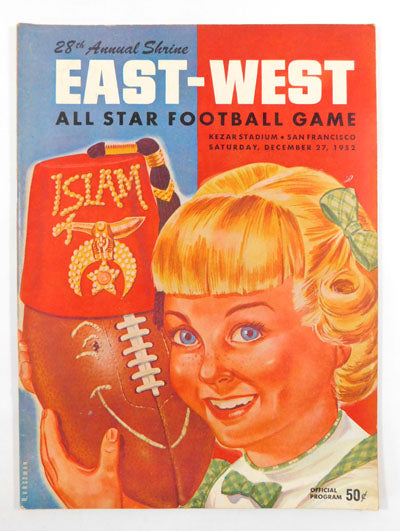 1952 East-West Shrine College Football All-Star Game Program 12/27/52