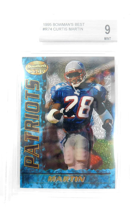 1995 Bowman's Best Curtis Martin #R74 Rookie Patriots BGS 9