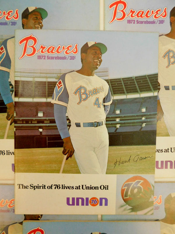 Lot of (10) Assorted 1972 Atlanta Braves Scorebooks Programs Hank Aaron on Cover Pic2
